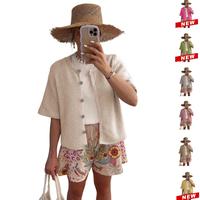 Tanming Women's Lightweight Cardigan Short Sleeve Button-Down Summer Cardigan Sweater