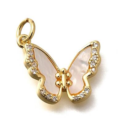 Brass Micro Pave Cubic Zirconia Pendants