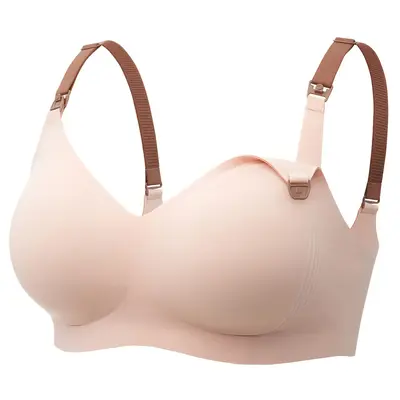 Momcozy Nursing Bras for Breastfeeding, FB001 3.0 Jelly Strip Lift Support Maternity Bra, Seamless Soft Wirefree Pregnancy Br...