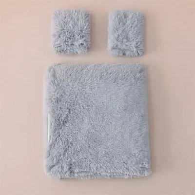 Solid Color Plush Bedding Set without Filler, Including 1 Count Duvet Cover & 2 Counts Pillowcase, Soft Comfortable Beddi...