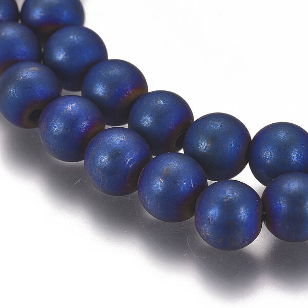 PVD Vacuum Plating Magnetic Synthetic Hematite Beads Strands
