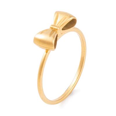 304 Stainless Steel Bowknot Finger Ring for Women
