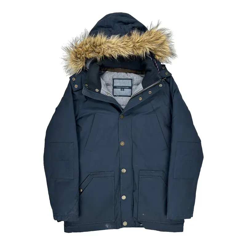 Tommy Hilfiger Coat - Medium Navy Cotton Blend