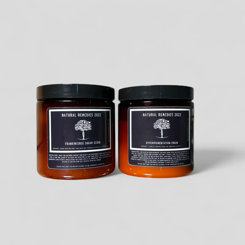 Natural Remedies 2022 Sugar Scrub & Hyperpigmentation Cream Bundle - Organic Arrowroot Body Exfoliator & Vegan Detox Formula ...