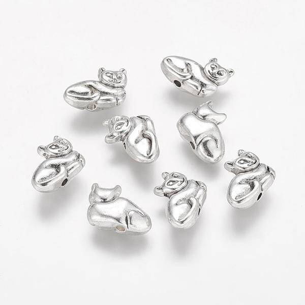 Tibetan Style Alloy Kitten Beads