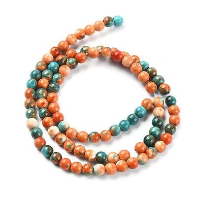Synthetic Ocean White Jade Round Beads Strands