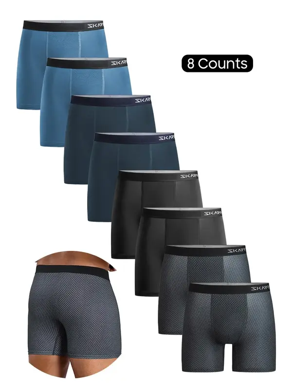 Men's Contrast Tape Boxer Brief, Casual Comfy Breathable Underwear for Daily Wear, Underwear for Men, Men's Underwear Underga...