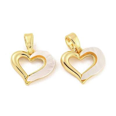 Brass Pave Shell Charms