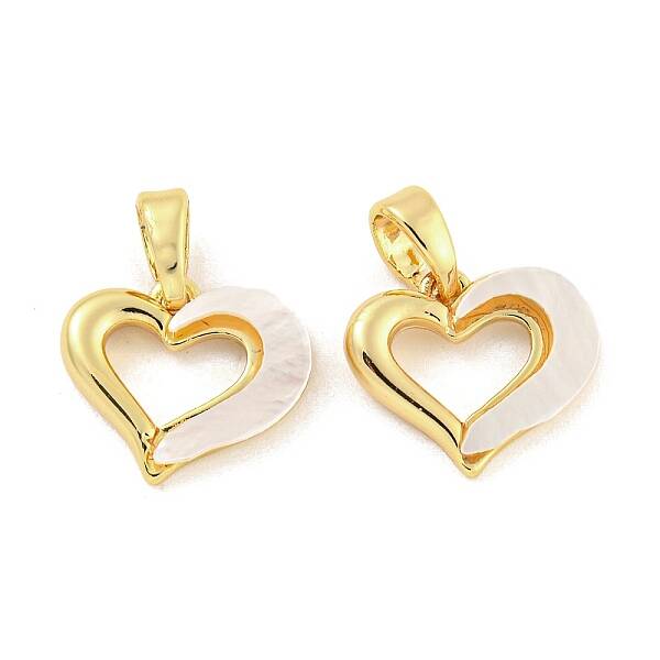 Brass Pave Shell Charms