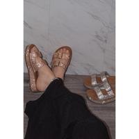 Glamorous - Women’s Sparkling Platform Sandals, Buckle Closure & Low 1.5\