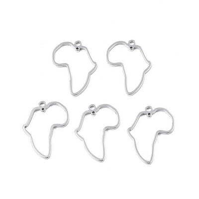Non-Tarnish Africa Map 201 Stainless Steel Connector Charms