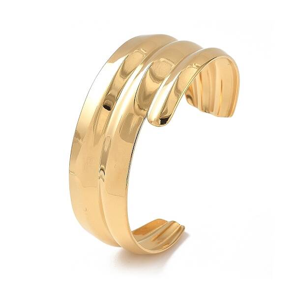 Ion Plating(IP) 304 Stainless Steel Cuff Bangles for Women