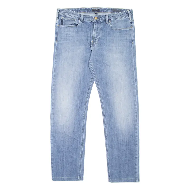 ARMANI JEANS Mens Jeans Blue Slim Straight Stone Wash W32 L28