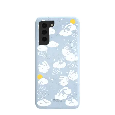 Powder Blue Fluffy Flower Samsung Galaxy S21 Case