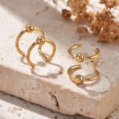 304 Stainless Steel 2 Line Round Clip on Nose Rings