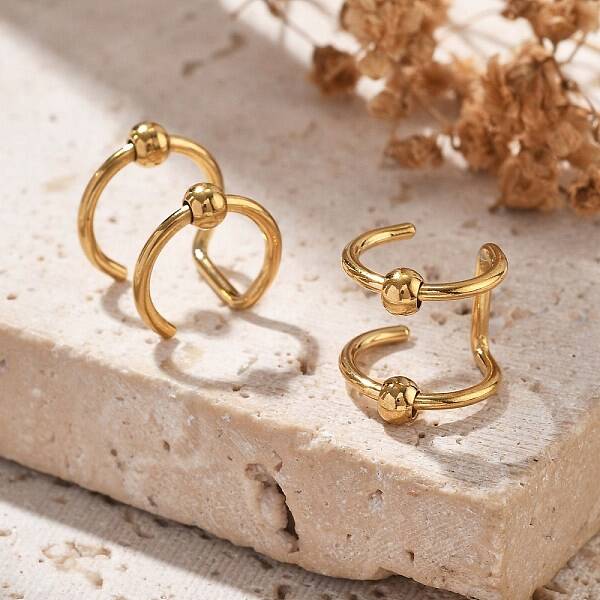 304 Stainless Steel 2 Line Round Clip on Nose Rings