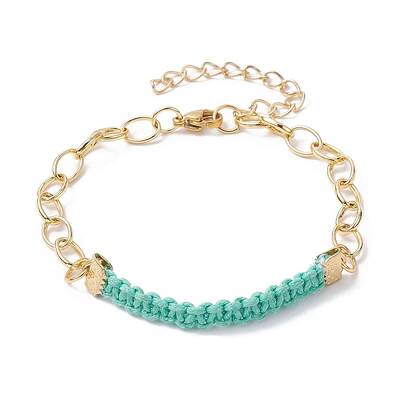 Waxed Cotton Cords Braided Link Bracelets