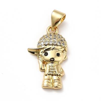 Brass Micro Pave Cubic Zirconia Pendants