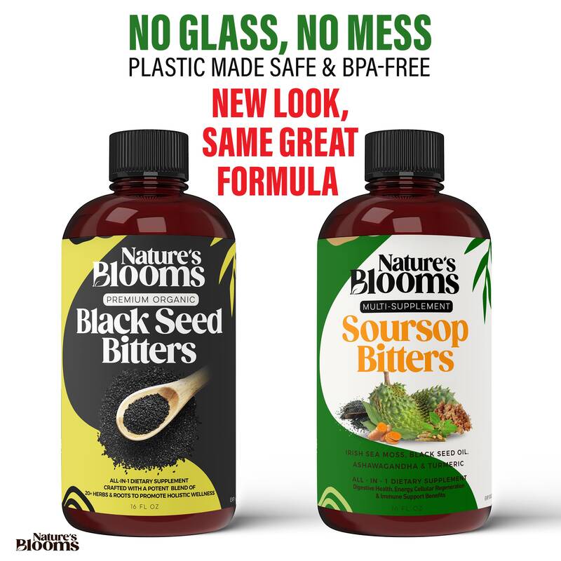 Nature's Blooms: Soursop Bitters & Black Seed Bitters Bundle