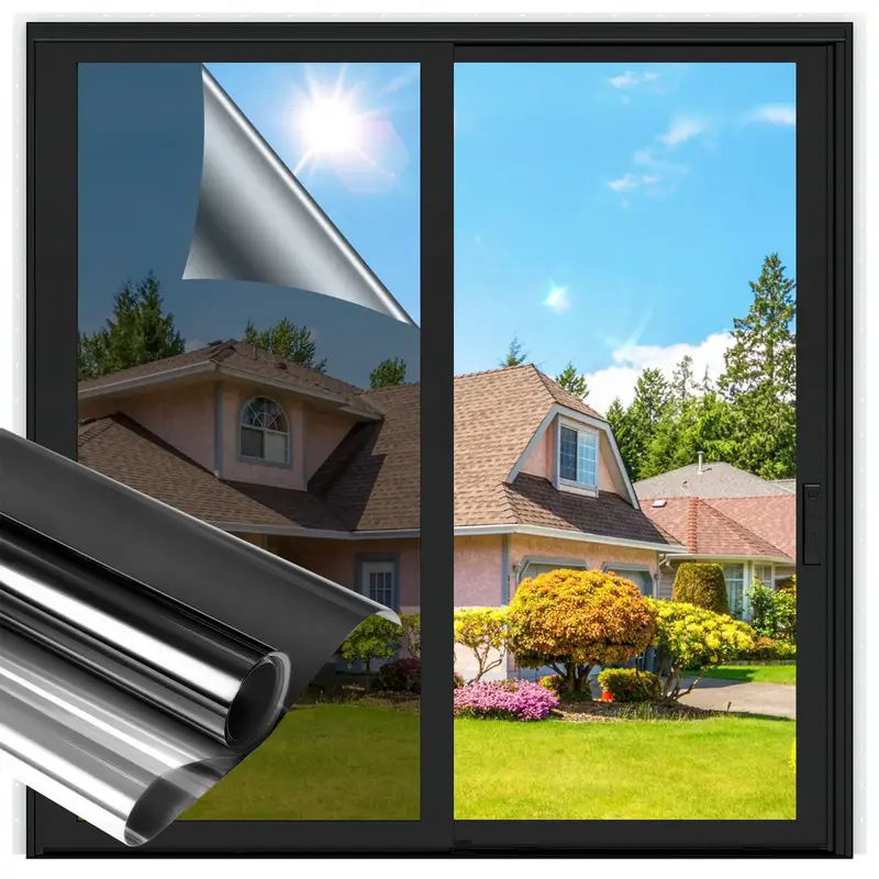 Lentorgi Thermal Control Window Film, Window Tint Sun Shading and UV Protection, One Way Privacy Mirror Reflective Film, Expl...