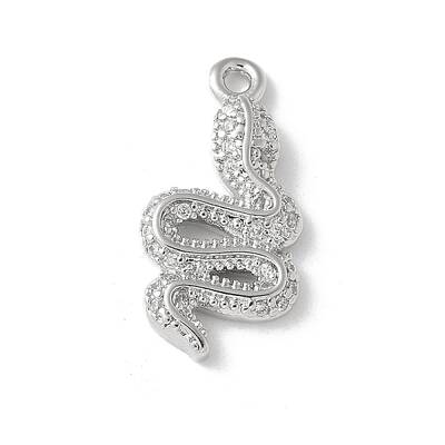 Brass Micro Pave Clear Cubic Zirconia Pendants