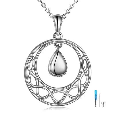 Sterling Silver Drop Shape Urn Necklace for Ashes
