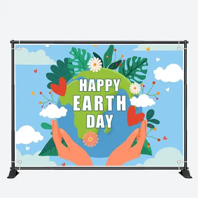 Environmental Protection Happy Earth Day Blue Backdrop - Aperturee