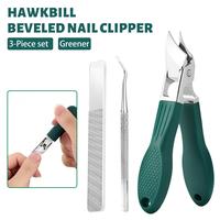 3PCS Stainless Steel Nail Clippers Set – Professional Fingernail and Toenail Trimmer Kit with Sharp Blades, Anti-Slip Handl...