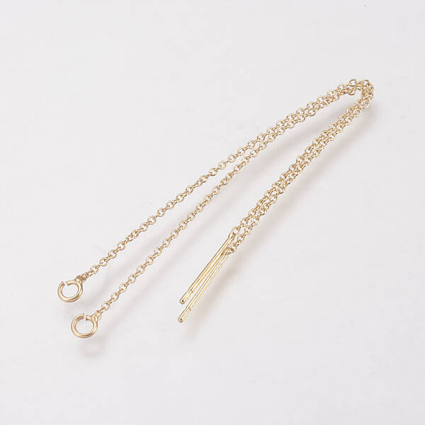Brass Chain Stud Earring Findings