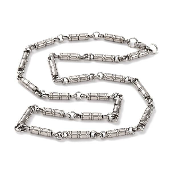 201 Stainless Steel Column Links Chain Necklace