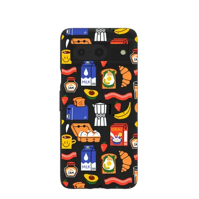Black Breakfast Time Google Pixel 8 Case