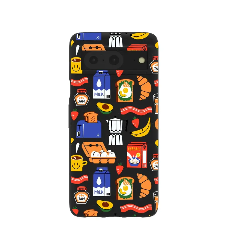 Black Breakfast Time Google Pixel 8 Case