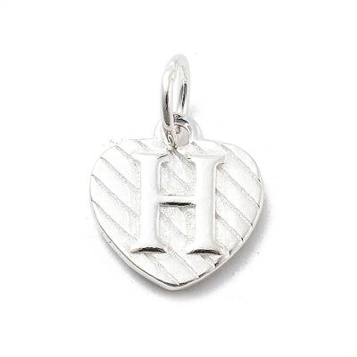 925 Sterling Silver Heart with Capital Letter Charms