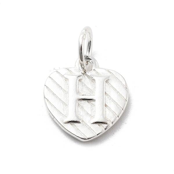 925 Sterling Silver Heart with Capital Letter Charms