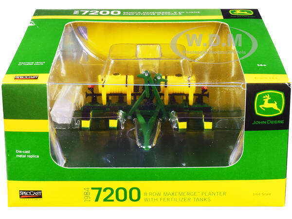 John Deere 1984 7200 8 Row Maxemerge Planter with Fertilizer Tanks 1/64 Diecast Model by Speccast