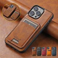 2 IN 1 Magnetic Leather Case For iPhone 16 Pro Max 15 14 13 12 Pro Max 16 Plus Detachable MagSafe Card Holder Wallet Case Fli...