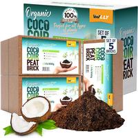 Compressed Coco Coir 5-Pack – 1.4 lb Bricks, Organic, pH-Adjusted, Expanding Garden Soil for Herbs, Flowers & Plants premiu...