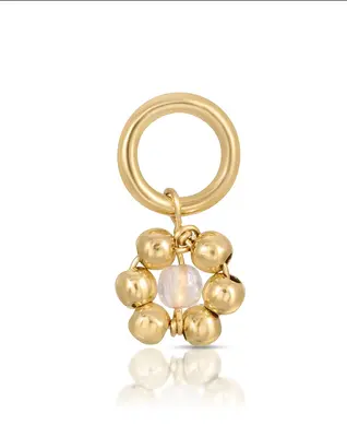 One Love Flowercita Birthstone Charms | Month/Gemstone: June - Moonstone | Metal Color: Gold