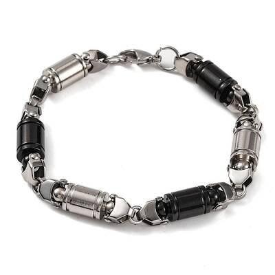201 Stainless Steel Column Link Chain Bracelets
