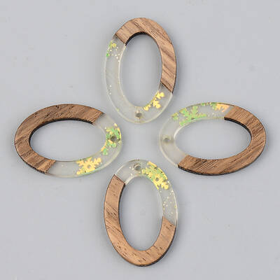 Transparent Resin & Walnut Wood Pendants