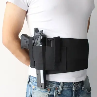 Concealed Belly Holster Belt with Magazine Pouch - Adjustable, Tactical, Comfortable, and Discreet - Perfect for Outdoor, Hun...