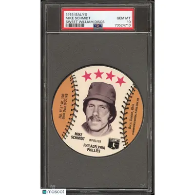 Mike Schmidt PSA 1976 Isaly'S Sweet William Disc Baseball 10 73524713