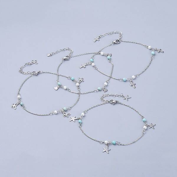 304 Stainless Steel Charm Anklets