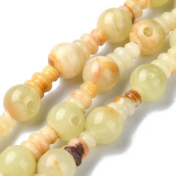Natural Xiuyan Jade 3-Hole Guru Bead Strands