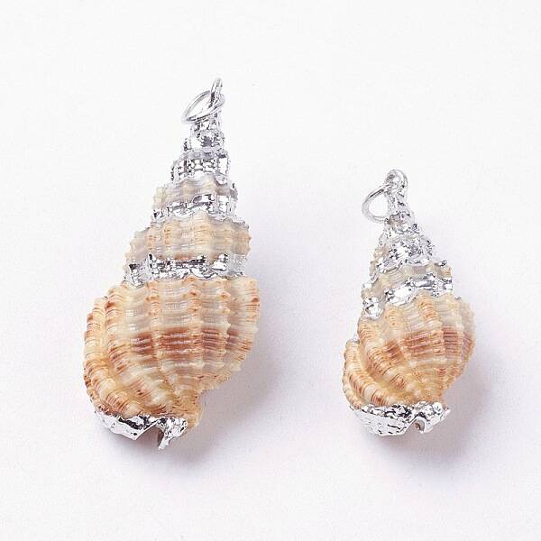 Electroplate Spiral Shell Pendants