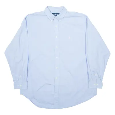RALPH LAUREN Mens Shirt Blue Check Long Sleeve XL