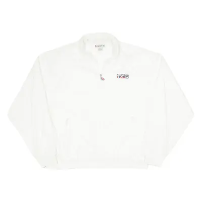 CARNIVAL Bomber Jacket Cream Nylon 90s Mens M
