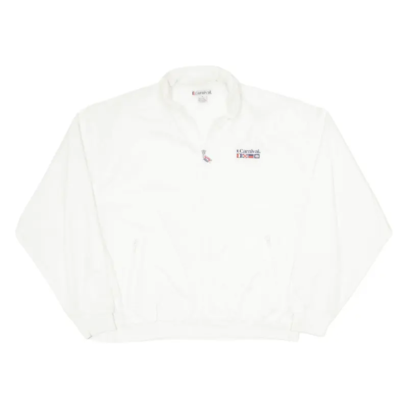 CARNIVAL Bomber Jacket Cream Nylon 90s Mens M