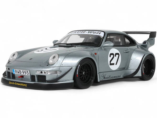 2024 RWB Yuiitsumuni #27 Silver Metallic 1/18 Model Car by GT Spirit