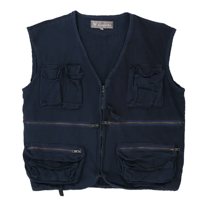 Longtaike Gilet - Medium Navy Cotton Blend